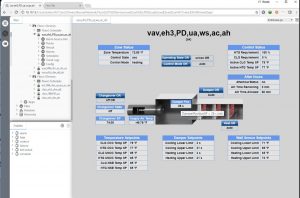 IntelliTASC Niagara Automation Tool-created graphic for pressure-dependent VAV with electric heat